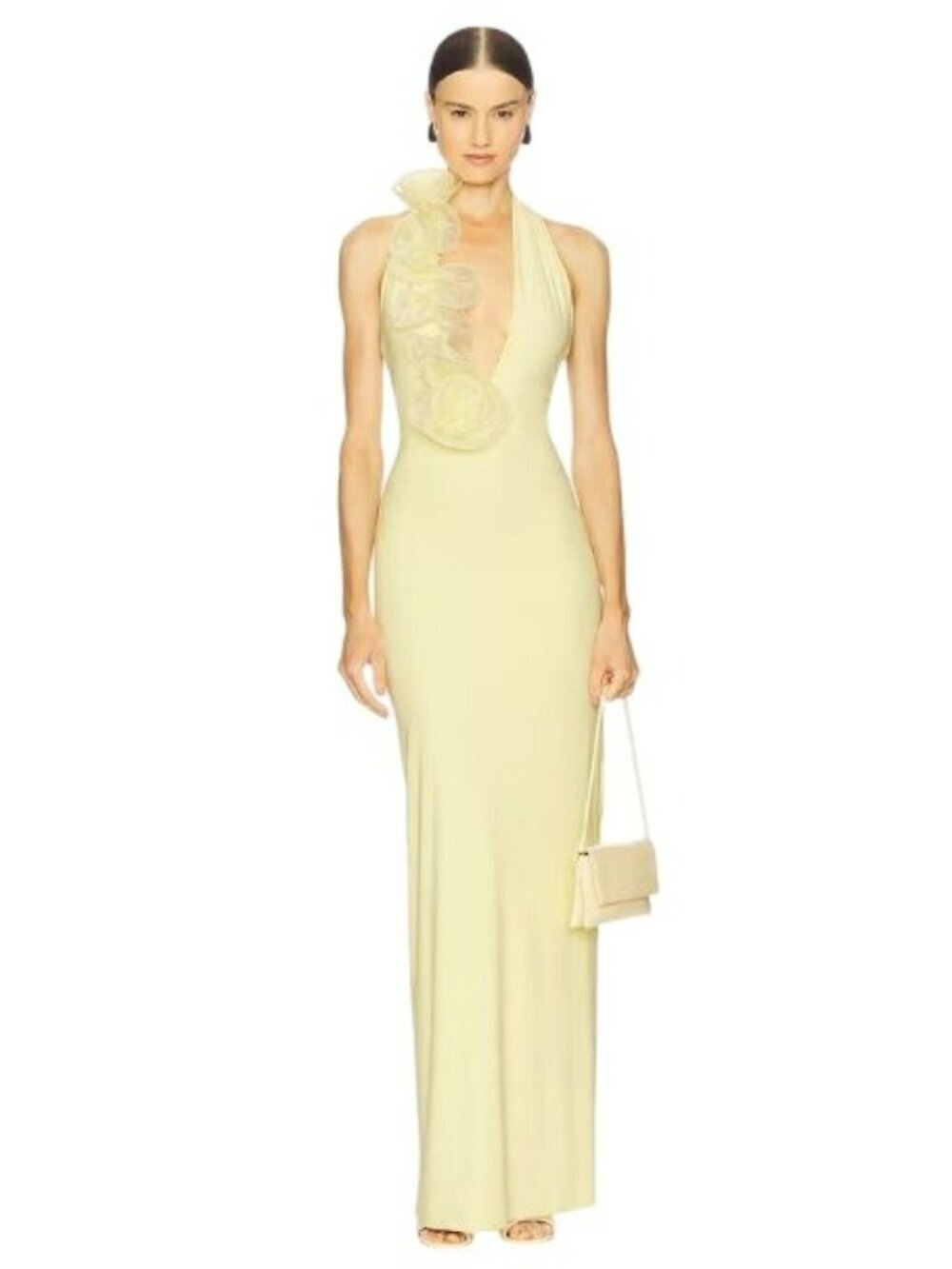 New Deme by Gabriella Adela Yellow Maxi Dress Gown Size Large